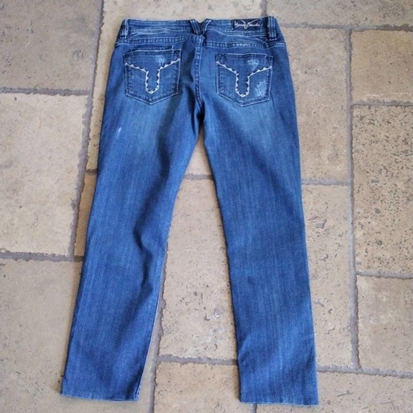 Vigoss THE DUBLIN SKINNY Jeans Size 9/10 Dark Blue OMBRE Fade - Picture 4 of 12